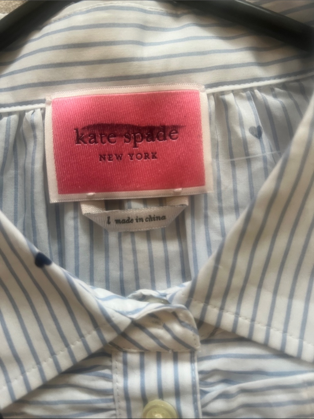 kate spade Light Blue and White Striped Short Sleeve Ruffle Front Dress - Picture 5 of 7
